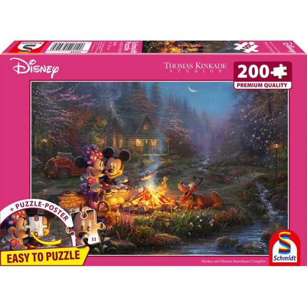 Disney: Mickey and Minnie Sweetheart Campfire – Thomas Kinkade (200) – Legpuzzel – Schmidt Spiele afbeelding