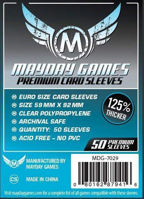 Afbeelding van het spelletje Mayday Card Sleeves (Premium): Euro (59x92mm) - 50 stuks