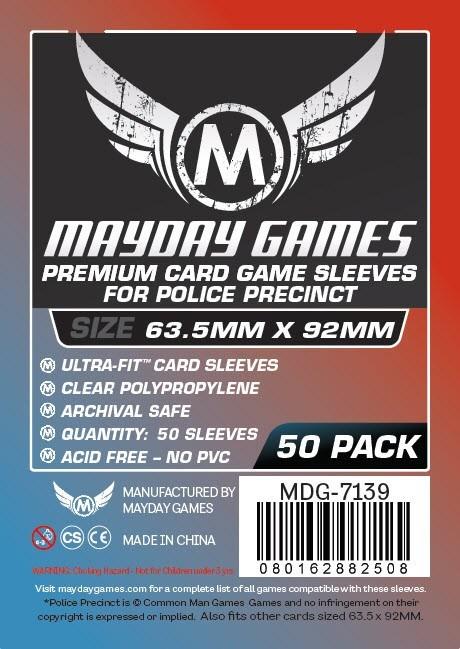 Afbeelding van het spelletje Mayday Card Sleeves (Premium): Police Precinct (63,5x92mm) - 50 stuks
