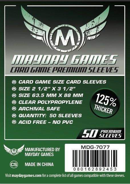 Afbeelding van het spelletje Mayday Card Sleeves (Premium): Card Sleeves (63,5x88mm) - 50 stuks