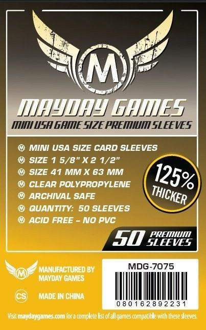 Afbeelding van het spelletje Mayday Card Sleeves (Premium): Mini USA (41x63mm) - 50 stuks