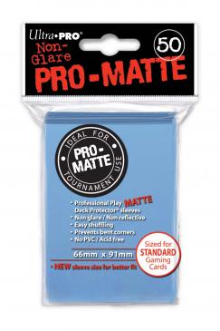 Afbeelding van het spelletje Ultra Pro-Matte Board Game Sleeves: Standard Light Blue (66x91mm) - 50 stuks