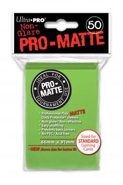 Afbeelding van het spelletje Ultra Pro-Matte Board Game Sleeves: Standard Lime Green (66x91mm) - 50 stuks