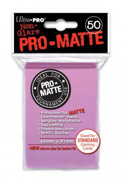 Afbeelding van het spelletje Ultra Pro-Matte Board Game Sleeves: Standard Pink (66x91mm) - 50 stuks