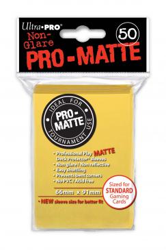 Afbeelding van het spelletje Ultra Pro-Matte Board Game Sleeves: Standard Yellow (66x91mm) - 50 stuks