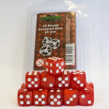 Thumbnail van een extra afbeelding van het spel Dobbelsteen Marbled Pearlized Red - D6 - 16mm